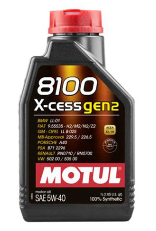 Motul 5W40 8100 X-CESS Gen 2 Synthetic Motor Oil - 1L (110904)