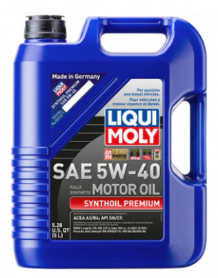 LIQUI MOLY 5L Synthoil Premium Motor Oil SAE 5W-40 (2041)