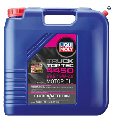 Liqui Moly 20L Top Tec Truck 4450 Motor Oil 15W-40 (20383)