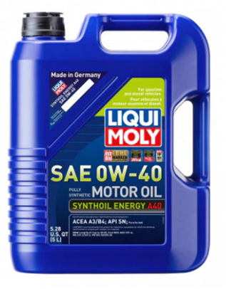 LIQUI MOLY 5L Synthoil Energy A40 Motor Oil SAE 0W-40 (2050)