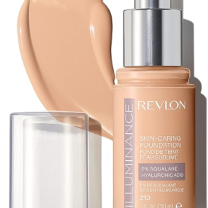 Revlon Illuminance Skin-Caring Liquid Foundation, Hyaluronic Acid, Hydrating and Nourishing Formula with Medium Coverage, 213 Light Natural, 1 fl oz