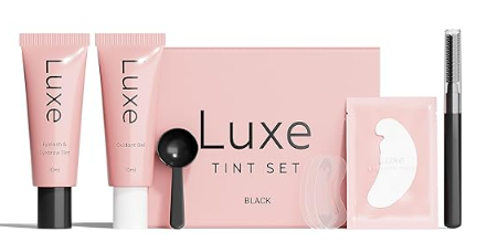 Luxe Cosmetics- Black Color Set for Lashes and Brows - Long Lasting Temporary Color (Up to 4 Weeks) - Vegan & Cruelty-Free - for Salon & Home Use