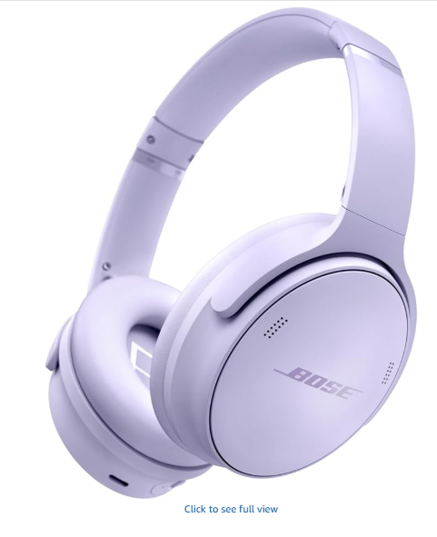 Bose QuietComfort Bluetooth Headphones, Wireless Headphones with Active Over Ear Noise Cancelling and Mic, Deep Bass, Up to 24 Hours of Playtime, Chilled Lilac - Limited Edition Color