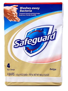 Safeguard Antibacterial Hand Bar Soap 4 Oz, 4 Bars Each, Pack of 8, (32 Total Bars)