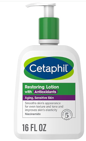 Cetaphil Restoring Body Lotion with Antioxidants for Aging Skin, Great for Neck and Chest Areas, Fragrance and Paraben Free, Suitable for Sensitive Skin 16 oz. Bottle