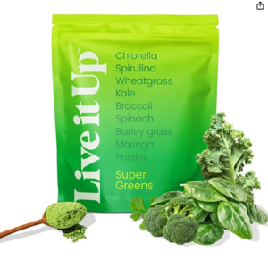 LIVE IT UP Super Greens Powder | All-Natural Plant-Based Superfood Blend with Probiotics & Digestive Enzymes | Supports Gut Health, Immunity, Energy, and Daily Wellness | No Added Sugar - 30 Servings