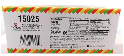 Sour Power Candy Straws, Orchard Mix, 1.75 oz (Pack of 24) - Image 2