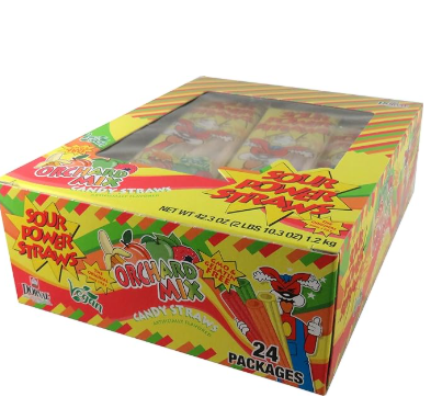 Sour Power Candy Straws, Orchard Mix, 1.75 oz (Pack of 24) - Image 3