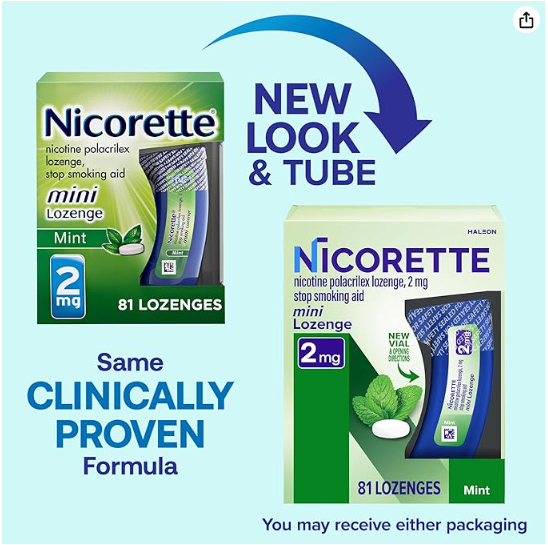 Nicorette 2 mg Mini Nicotine Lozenges to Help Quit Smoking - Mint Flavor Stop Smoking Aid, 81 Count Lozenge - Image 2