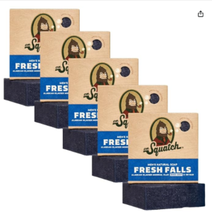 Dr. Squatch Natural Bar Soap for Men - Cold Process Soap with No Harsh Chemicals - Fresh Falls (5 oz, 5-Pack)