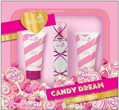 Pink Sugar Eau de Toilette Perfume for Women, Floral + Fruity Scent, Notes of Raspberry, Cotton Candy, and Vanilla, Sweet and Sensual Fragrance