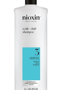 Nioxin System 3 Scalp + Hair Thickening Shampoo for Colored, Dry, & Damaged Hair with Light Thinning | Maintain Vibrant Color | Cleanse, Strengthen & Nourish with Niacinamide & Biotin
