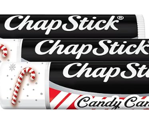 ChapStick Candy Cane Peppermint Lip Balm Tube, Candy Cane Lip Balm and Lip Moisturizer for Lip Care - 0.15 Oz (Pack of 3)