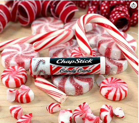 ChapStick Candy Cane Peppermint Lip Balm Tube, Candy Cane Lip Balm and Lip Moisturizer for Lip Care - 0.15 Oz (Pack of 3) - Image 2