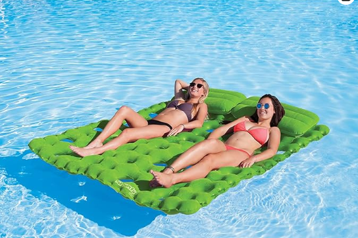 Airhead SUN COMFORT COOL SUEDE Double Pool Mattress, Lime (AHSC-016) - Image 2