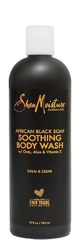 SheaMoisture Soothing Body Wash for Acne Treatment African Black Soap Paraben Free Body Wash 13 oz